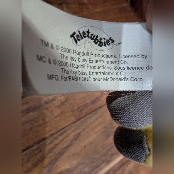 vintage Teletubbies Keychain Backpack 4” Plush Clip Laa Laa & Po - Picture 4 of 6